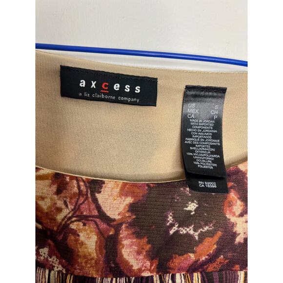 Axcess Womens Sz SM Multicolor Geometric 3/4 Sleeve Blouse - Picture 3 of 7